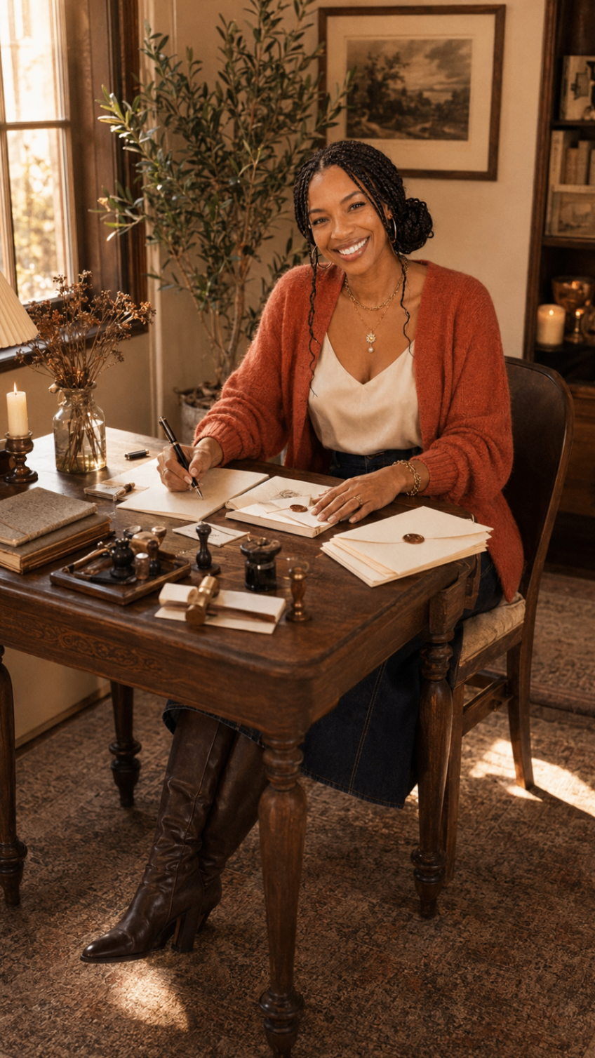 Whit Dubo working at her desk